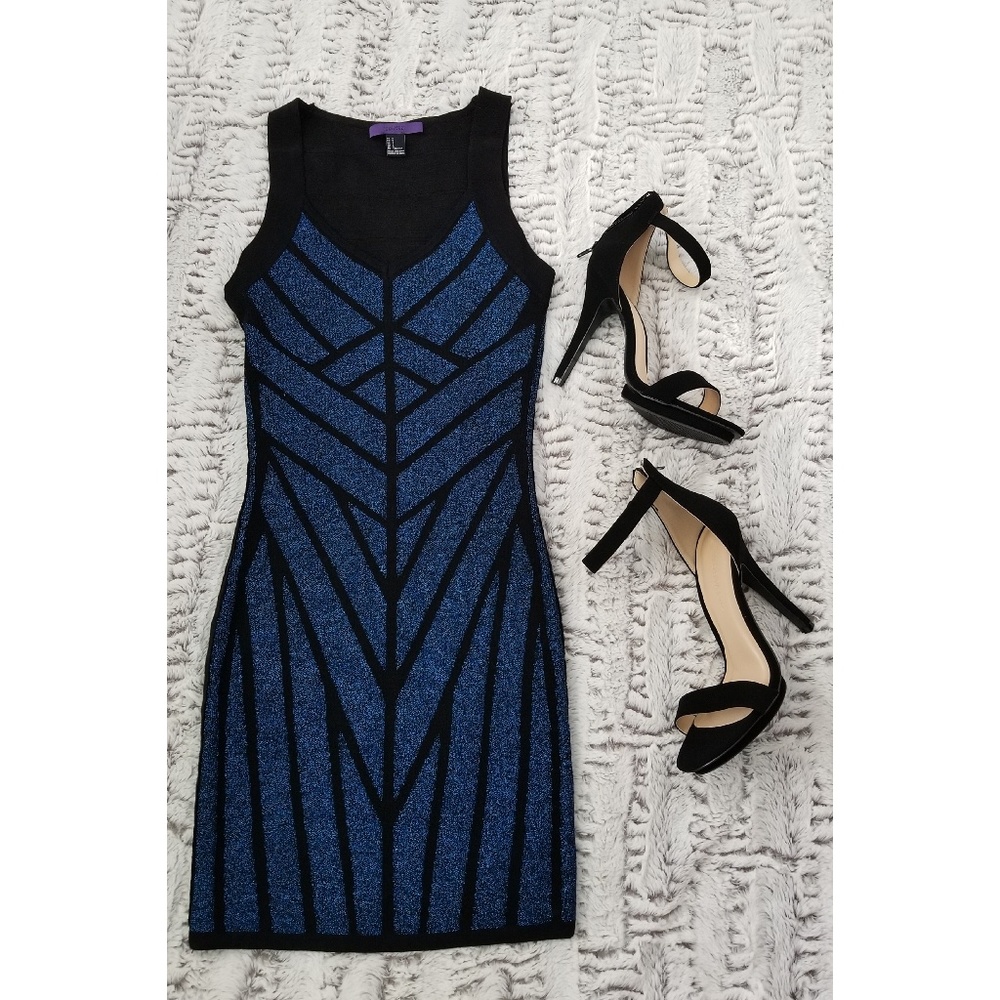 Black and blue cocktail dress